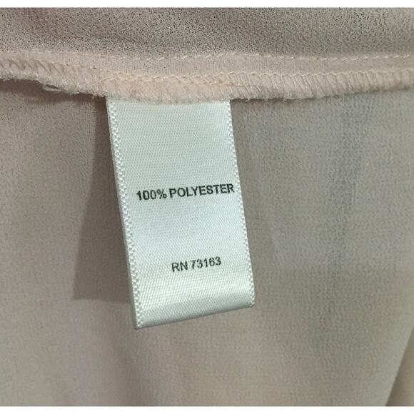 Spense Sheer Pink  Pleated Long Sleeve Blouse Size Medium - Picture 6 of 7